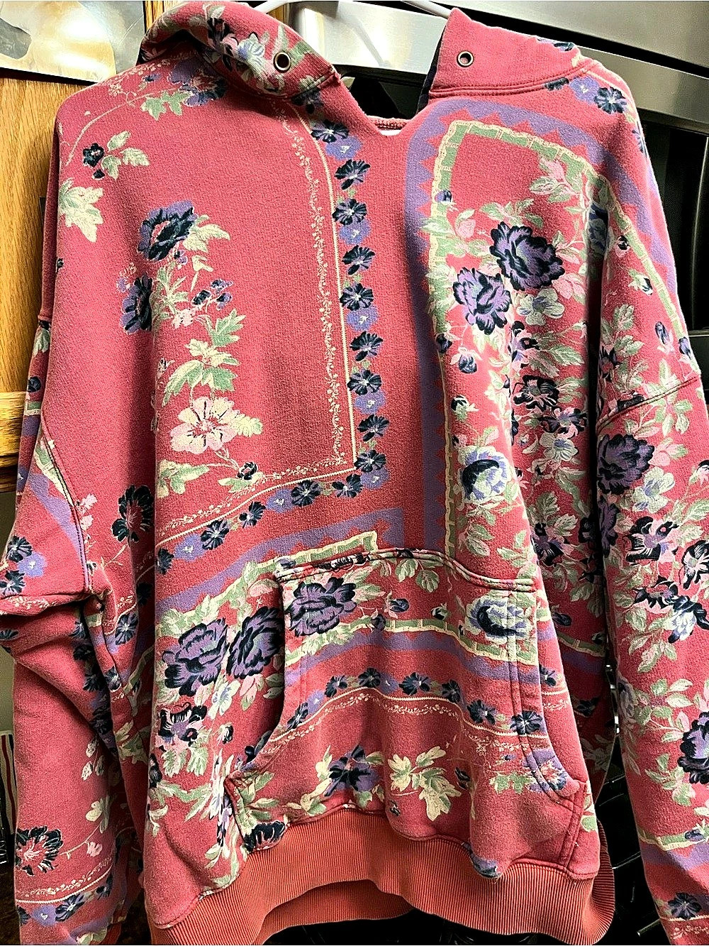 Never worn Free People Floral Pink Hoodie. Size Small